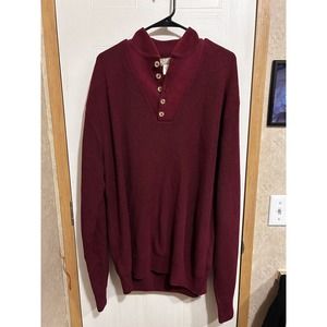 Vintage LL Bean Sweater Mens X-Large 1/4 Button Cotton